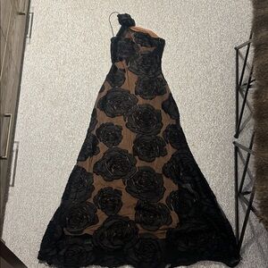 Arcina ori Elegant Black Floral Lace Dress